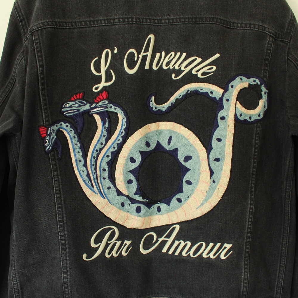 GUCCI “Blind For Love” Embroidered Denim Jacket — RARE - Picture 2 of 16